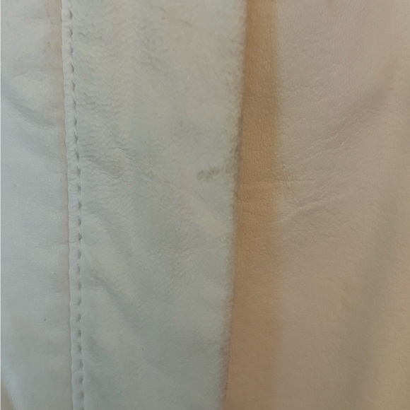 Vince Slim Lambskin Leather Moto Jacket Off-White, Size Small - Picture 9 of 11